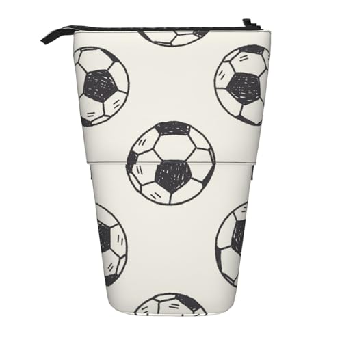 Tcoay Fußball, Stehender Stiftehalter, Schreibwarentasche, Bleistiftbeutel, Organizer, Teleskop-Federmäppchen von Tcoay
