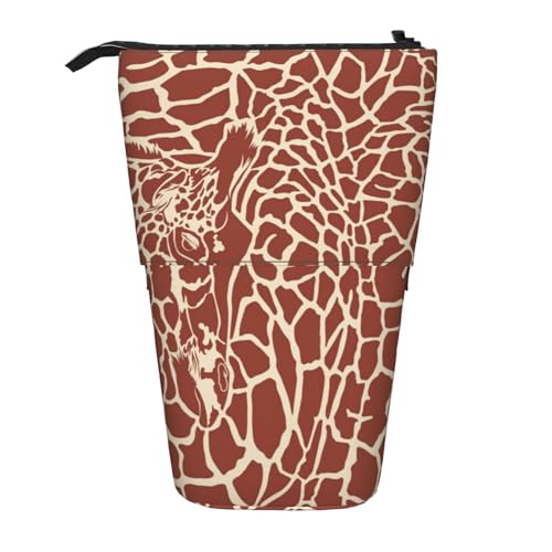 Tcoay Giraffenhautdruck, stehender Stifthalter, Schreibwarentasche, Stiftetasche, Organizer, Teleskop-Stifteetui von Tcoay