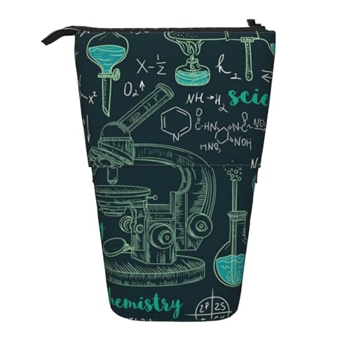 Tcoay Interessante chemische Wissenschaft, stehender Bleistifthalter, Schreibwarentasche, Bleistiftbeutel, Organizer, Teleskop-Federmäppchen von Tcoay