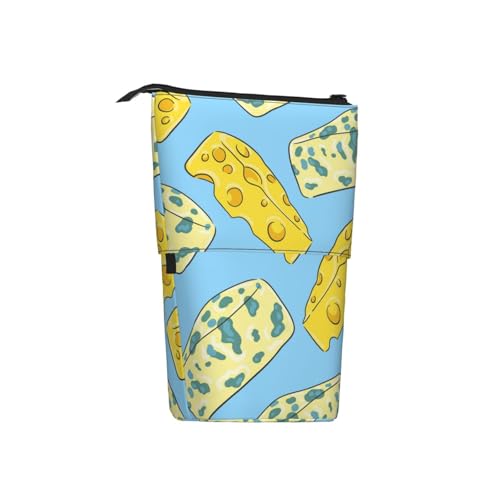 Tcoay Käse und Blauschimmelkäse, stehender Stiftehalter, Schreibwarentasche, Stiftetasche, Organizer, Teleskop-Stifteetui von Tcoay