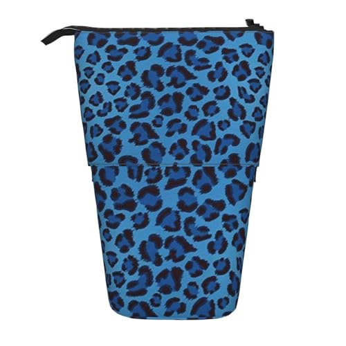 Tcoay Leopardenmuster, Tierpudding, stehender Stiftehalter, Schreibwarentasche, Bleistiftbeutel, Organizer, Teleskop-Federmäppchen von Tcoay