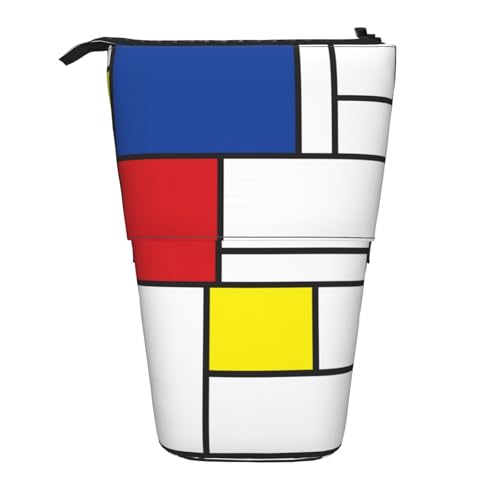 Tcoay Mondrian Minimalist De Stijl Moderne Kunst, Stehender Stiftehalter, Schreibwarentasche, Stiftetasche, Organizer, Teleskop-Stifteetui von Tcoay