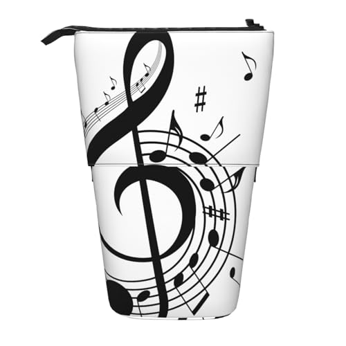 Tcoay Musiksymbol Bedruckt, stehender Stifthalter, Schreibwarentasche, Stiftetasche, Organizer, Teleskop-Stifteetui von Tcoay