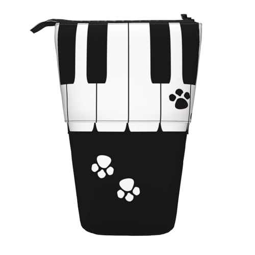 Tcoay Nokeyboard Katzenpfotenabdruckmuster, stehender Stifthalter, Schreibwarentasche, Bleistifttasche, Organizer, Teleskop-Federmäppchen von Tcoay
