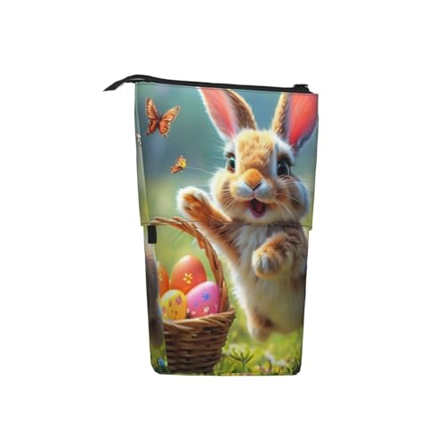 Tcoay Ostereierhase, stehender Stiftehalter, Schreibwarentasche, Bleistiftbeutel, Organizer, Teleskop-Federmäppchen von Tcoay