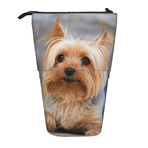 Tcoay Porträt eines Miniatur-Yorkshire-Terrier-Yorkie-Foto, stehender Stiftehalter, Schreibwarentasche, Stiftetasche, Organizer, Teleskop-Stifteetui von Tcoay