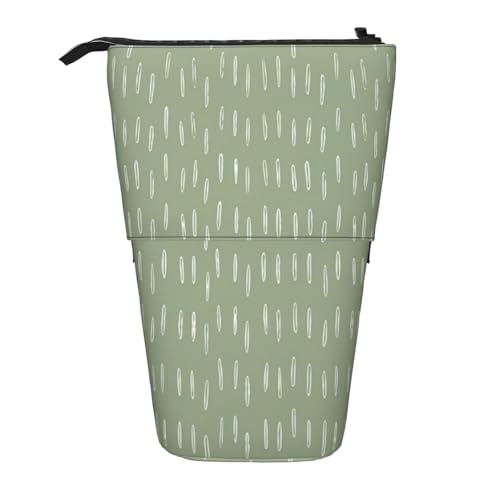 Tcoay Regentropfen Boho Abstraktes Muster Salbeigrün, Stehender Stiftehalter Schreibwarentasche Stiftetasche Organizer Teleskop-Stiftemäppchen von Tcoay