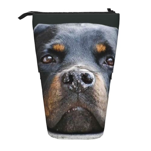 Tcoay Rottweiler Haustiere Hunde Rottweiler, Stehender Stiftehalter Schreibwarentasche Bleistiftbeutel Organizer Teleskop-Federmäppchen von Tcoay