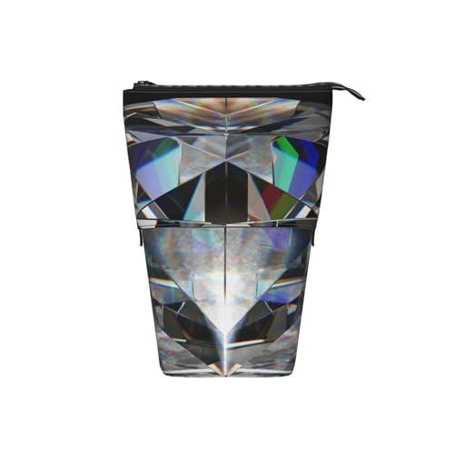 Tcoay Schöner schwarzer Diamantschmuck, stehender Stiftehalter, Schreibwarentasche, Stiftetasche, Organizer, Teleskop-Stifteetui von Tcoay