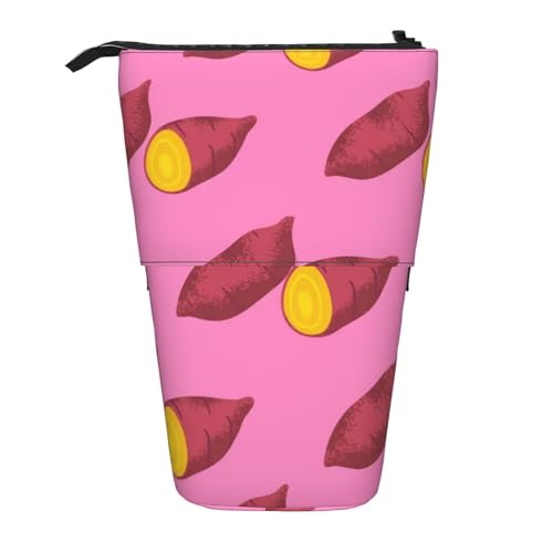 Tcoay Süßkartoffelmuster, stehender Stiftehalter, Schreibwarentasche, Bleistifttasche, Organizer, Teleskop-Federmäppchen von Tcoay