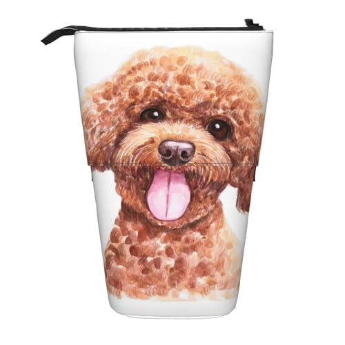 Tcoay Toy Pudel, Stehender Stiftehalter, Schreibwarentasche, Bleistiftbeutel, Organizer, Teleskop-Federmäppchen von Tcoay