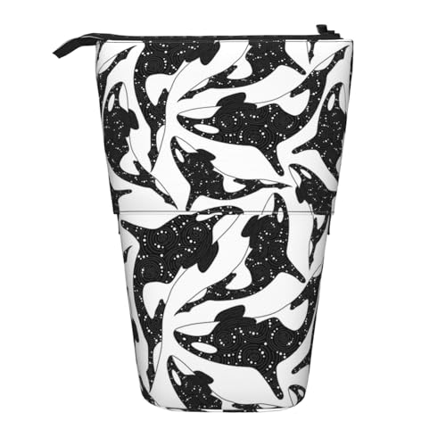 Tcoay Wal-Orca-Killer, stehender Stifthalter, Schreibwarentasche, Bleistifttasche, Organizer, Teleskop-Federmäppchen von Tcoay