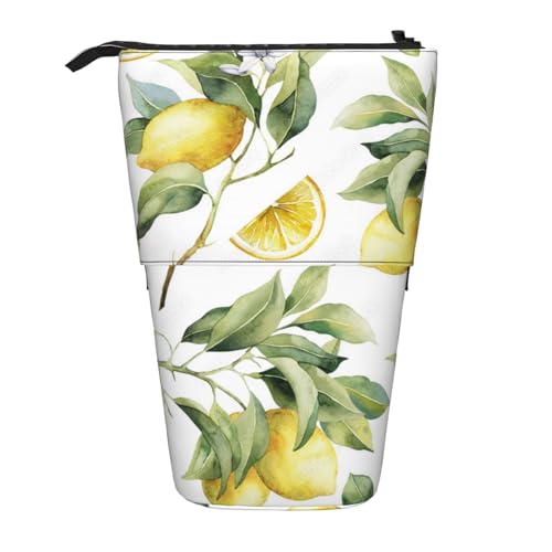 Tcoay Zitrone Zitrone, Stehender Stiftehalter Schreibwarentasche Bleistiftbeutel Organizer Teleskop-Federmäppchen von Tcoay