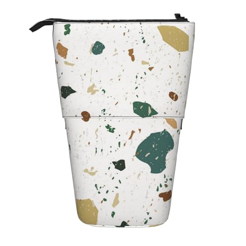 Terrazzo Nahtlose Muster Klassischer Italienischer Marmor, Stehender Stiftehalter Schreibwarentasche Stiftetasche Organizer Teleskop-Stifteetui von Tcoay