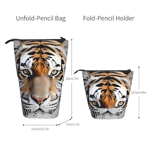 Tiger, Stehender Stiftehalter, Schreibwarentasche, Bleistifttasche, Organizer, Teleskop-Federmäppchen von Tcoay