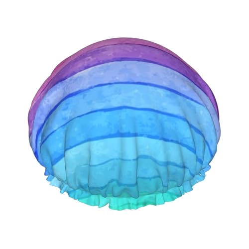 Wasserdichte Duschhaube mit Gummiband, doppellagige, wiederverwendbare Duschhaube für Damen,Aquarellfarbe, helle Farben, Strichzeichnungen Wasserdichte Duschhaube mit Gummiband, doppellagige, wiederverwendbare Duschhaube für Damen,Aquarellfarbe, helle Farben, Strichzeichnungen von Tcoay