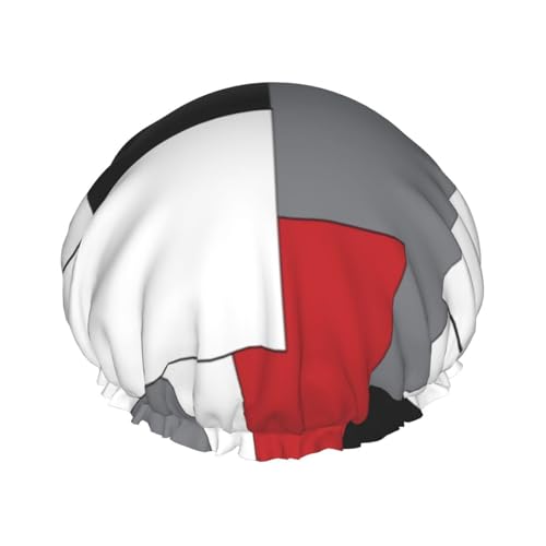 Wasserdichte Duschhaube mit Gummiband, doppellagige, wiederverwendbare Duschhaube für Damen,Bunte abstrakte geometrische von Tcoay