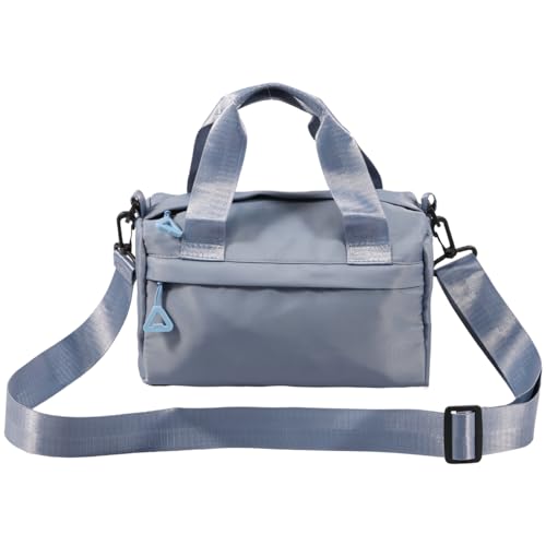 Tcwhniev Mini-Turnbeutel, wasserdicht, Nylon, Mehrzweck-Fitness-Umhängetasche, stilvolle Reisetasche mit verstellbarem Riemen, Blau, 9.4 x 5.5 x 4.7 in von Tcwhniev