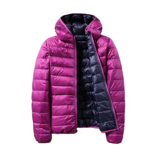 Tdvcpmkk Ultraleichte Daunenjacke Für Damen Mit Kapuze, Lässige Doppelseitige Tragbare Jacke von Tdvcpmkk