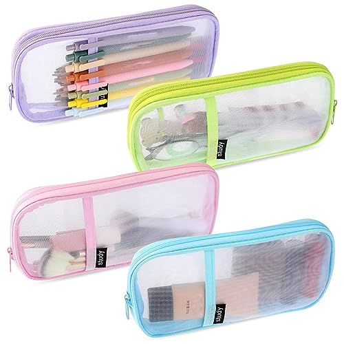 Tdyatocept 4 StüCk Gitternetz-FedermäPpchen mit ReißVerschluss, Durchsichtiges FedermäPpchen, Sichtbare Stifttasche, Transparente Mehrzweck-Make-Up-Tasche Tdyatocept 4 StüCk Gitternetz-FedermäPpchen mit ReißVerschluss, Durchsichtiges FedermäPpchen, Sichtbare Stifttasche, Transparente Mehrzweck-Make-Up-Tasche von Tdyatocept