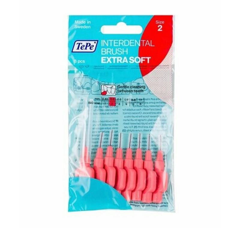 TePe Interdentalbürsten Interdentalbürste Extra Soft Rot ISO Gr. 2 von TePe