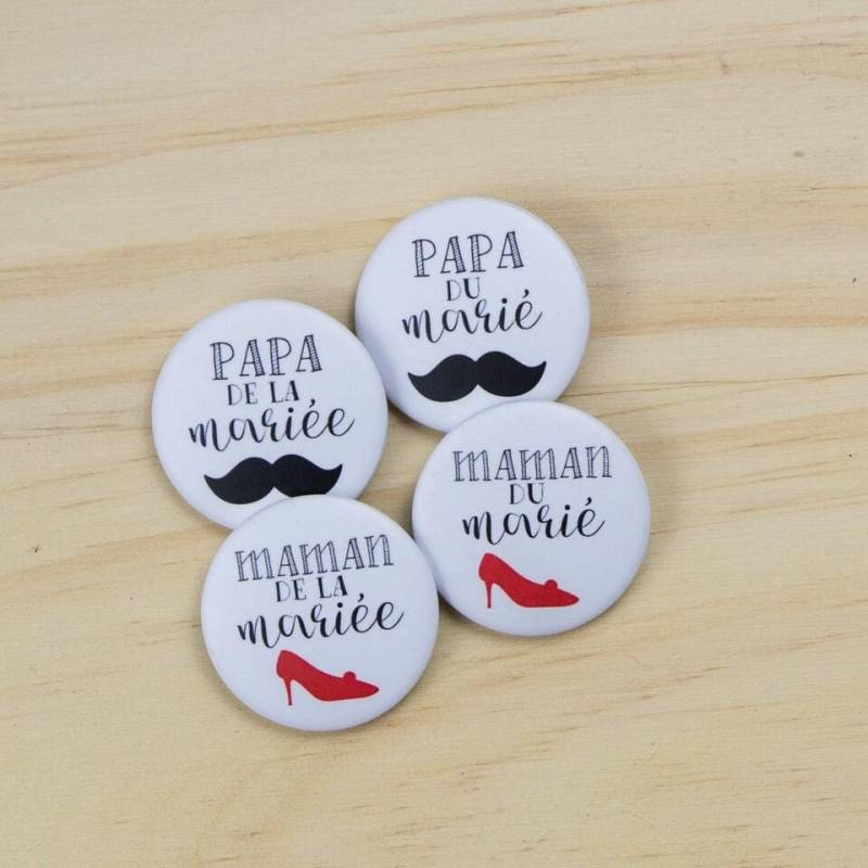 4 Hochzeitsabzeichen Eltern Der Braut Und Des Bräutigams von TeWhaka