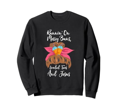 Lustiger geladener Teeliebhaber High Messy Bun Hair Woman Jesus Fan Sweatshirt Lustiger geladener Teeliebhaber High Messy Bun Hair Woman Jesus Fan Sweatshirt von Tea Fans Christian Believer Cute Messy Bun Design
