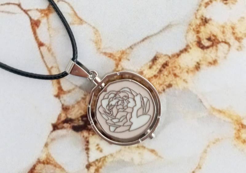 Arcane Inspirierte Drehbare Halskette | & Ekko Schmuck League Of Legends Cosplay Zubehör Zocker Geschenk Steampunk Blaue Rose von TeaRexCZ