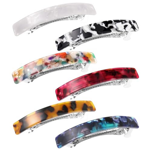 Teaaha 6 Stück Haarspangen Damen, Haarspangen Französische, Haarspange Damen, Retro Große Klassische Haarspangen, Haarspangen Für Frauen Mädchen Haarschmuck, Haarspangen Automatische von Teaaha