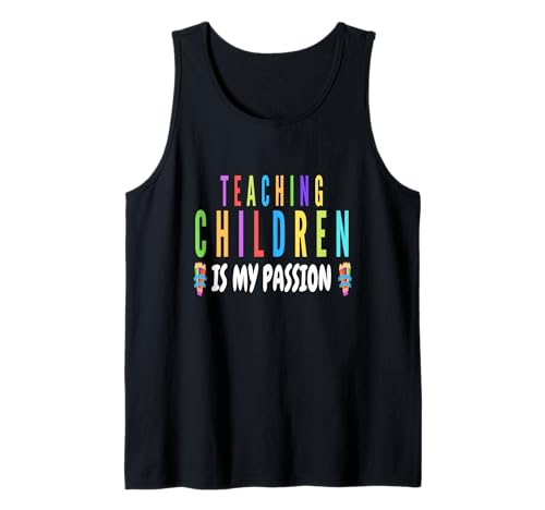 Kinder unterrichten ist Meine Leidenschaft Lehrer Schüler Männer Frauen Tank Top von Teach Inspire Teacher Kids Back To School