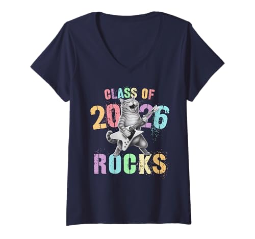 Damen Kawaii Class of 2026 Rocks 12 Jahre später leiten wir die Schule T-Shirt mit V-Ausschnitt Damen Kawaii Class of 2026 Rocks 12 Jahre später leiten wir die Schule T-Shirt mit V-Ausschnitt von Teacher Almost There Prom Squad Senior Yearbook