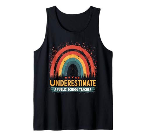 Lustiger Lehrer Grafik Retro Frauen Mama Öffentliche Schule Lehrer Tank Top von Teacher Appreciation Gifts