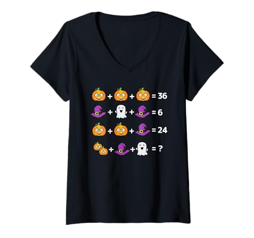 Damen Mathelehrer Halloween Shirt Algebra Order of Operations T-Shirt mit V-Ausschnitt Damen Mathelehrer Halloween Shirt Algebra Order of Operations T-Shirt mit V-Ausschnitt von Teacher Halloween Shirt Order Of Operations Tee