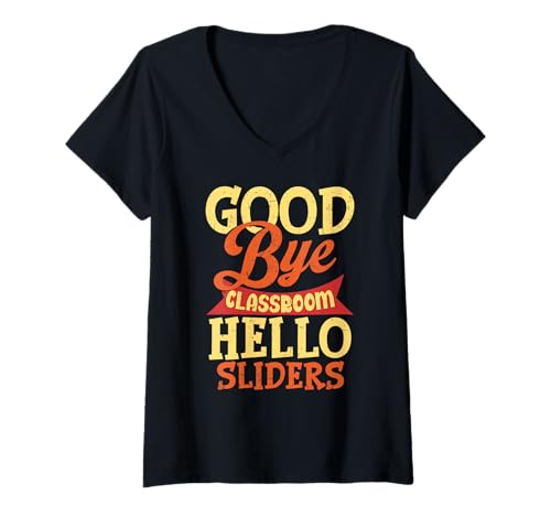Damen Lustiger Lehrer Ruhestand Burger Ruhestand Humor Snacking T-Shirt mit V-Ausschnitt von Teacher Humor Snack Lover Apparel and More