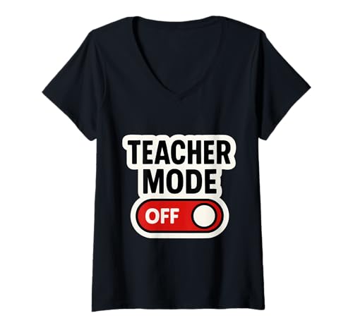 Damen Lehrer Modus Ausschalter Frühling Pause Sommer Jahresende T-Shirt mit V-Ausschnitt Damen Lehrer Modus Ausschalter Frühling Pause Sommer Jahresende T-Shirt mit V-Ausschnitt von Teacher Mode Off Button Switch Year End Products