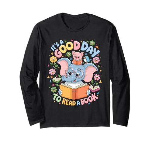 Books Lovers Kids Women Men It's A Good Day To Read A Book Langarmshirt Books Lovers Kids Women Men It's A Good Day To Read A Book Langarmshirt von Teacher Tee Library Reading Bookworm Book Day