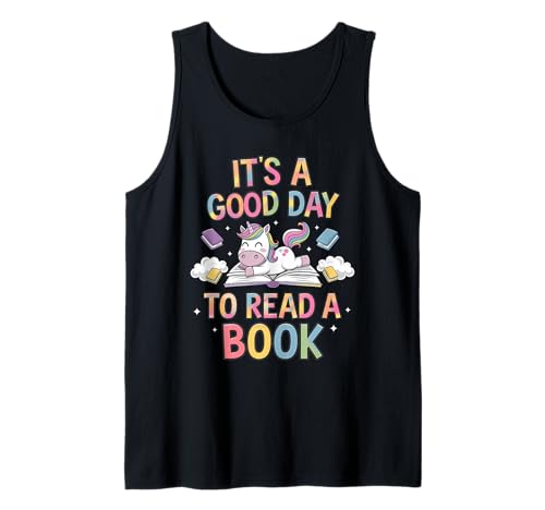 Unicorn It's A Good Day To Read A Book Books Lovers Kids Tank Top von Teacher Tee Library Reading Bookworm Book Day