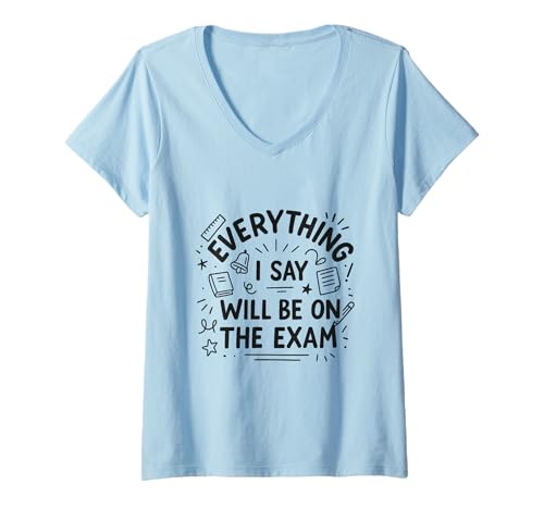 Damen Lustige Lehrerin, Professorin, unterrichtet Schulanfangsprüfung T-Shirt mit V-Ausschnitt Damen Lustige Lehrerin, Professorin, unterrichtet Schulanfangsprüfung T-Shirt mit V-Ausschnitt von Teacher uniqueee