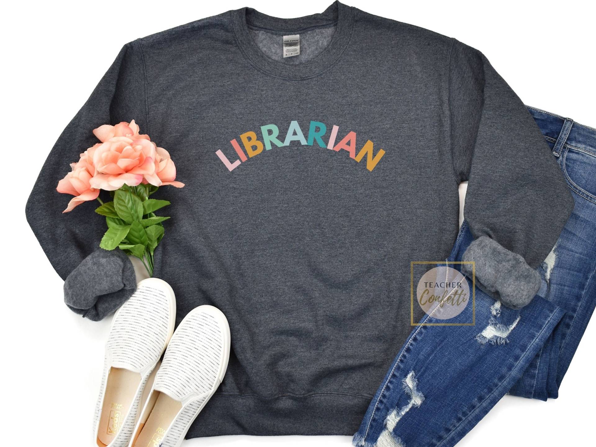 Bibliothekar Sweatshirt, Pullover, Kleidung, Geschenk, Bibliothek Bücherwurm Schulbibliothekar von TeacherConfetti