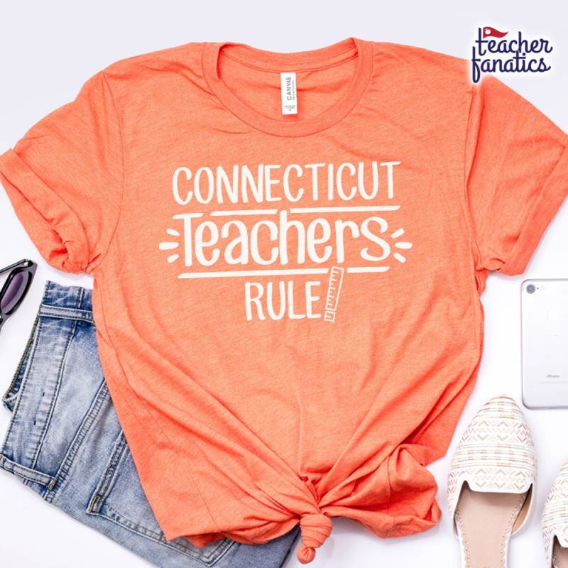 Connecticut Teacher Rule School Spirit Shirt - Lustiges State Team T Neue Schüler Erzieherin, Zukünftige Lehrerin, Nationale Bildungskonferenzen von TeacherFanatics