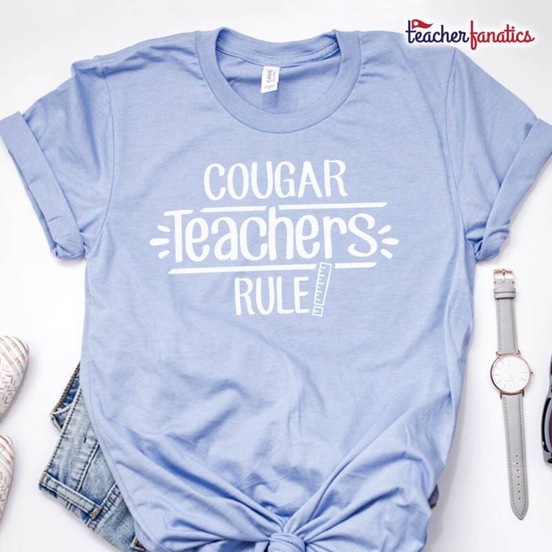 Cougar Teacher Rule School Spirit Shirt - Lustiges Maskottchen Team T Geschenk Für Neue Lehrer, Zukünftige Ausbilder von TeacherFanatics