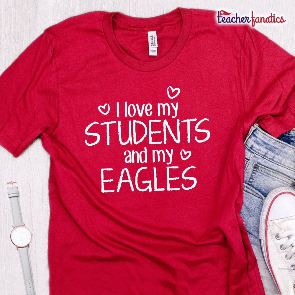 Schule Geist Shirts - Ich Liebe Meine Schüler Und Adler Geschenk Für Lehrer Wertschätzung, Ruhestand, Weihnachten Maskottchen Team T-Shirt Schule Geist Shirts - Ich Liebe Meine Schüler Und Adler Geschenk Für Lehrer Wertschätzung, Ruhestand, Weihnachten Maskottchen Team T-Shirt von TeacherFanatics