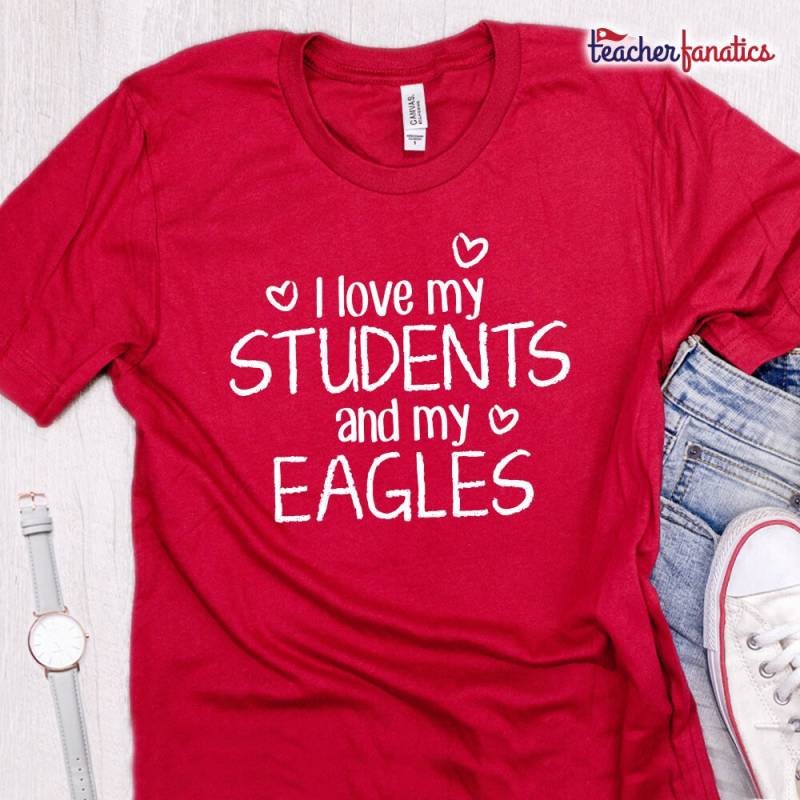 Schule Geist Shirts - Ich Liebe Meine Schüler Und Adler Geschenk Für Lehrer Wertschätzung, Ruhestand, Weihnachten Maskottchen Team T-Shirt Schule Geist Shirts - Ich Liebe Meine Schüler Und Adler Geschenk Für Lehrer Wertschätzung, Ruhestand, Weihnachten Maskottchen Team T-Shirt von TeacherFanatics