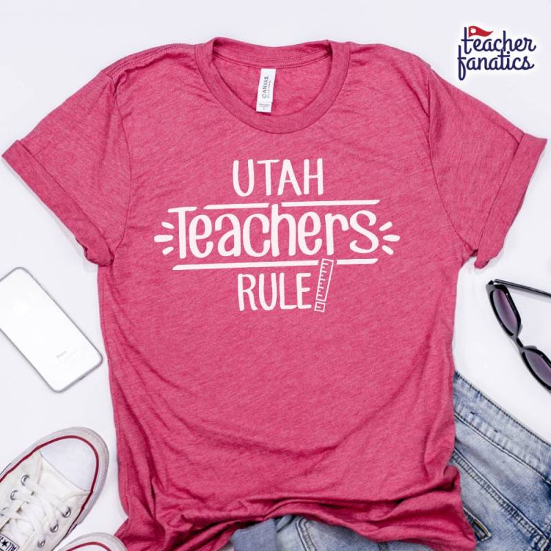 Utah Teachers Rule School Spirit Shirt - Lustiges State Team T Neue Schüler Erzieher, Zukünftige Ausbilder, Nationale Bildungskonferenzen von TeacherFanatics