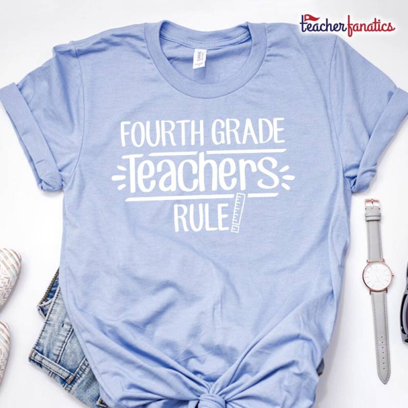 Vierte Klasse Lehrer Regel Shirt - 4. Crew/Squad Tribe Team Lustiges, Personalisiertes Lehrer-Anerkennungsgeschenk von TeacherFanatics