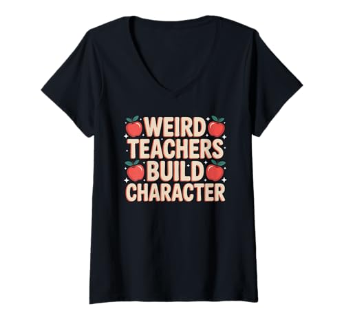 Damen Seltsame Lehrer bilden Charakter Lustige Wertschätzung für Lehrer T-Shirt mit V-Ausschnitt Damen Seltsame Lehrer bilden Charakter Lustige Wertschätzung für Lehrer T-Shirt mit V-Ausschnitt von Teachers Appreciation Week