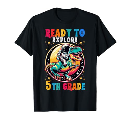 First day back to school 5th grade Astronaut Dinosaurier Jungen T-Shirt First day back to school 5th grade Astronaut Dinosaurier Jungen T-Shirt von Teachers Students Back to school Astronaut Boys