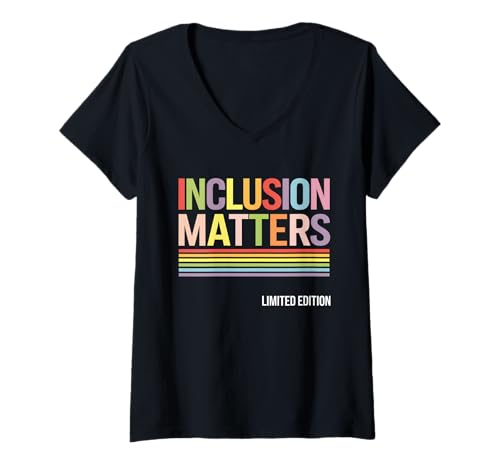 Damen Inclusion Matters Special Education Support T-Shirt mit V-Ausschnitt Damen Inclusion Matters Special Education Support T-Shirt mit V-Ausschnitt von Teachers and Advocates Special Ed
