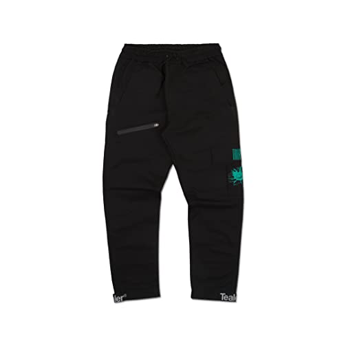 Tealer Unisex Flowers Klassische Hose, Schwarz, S von Tealer