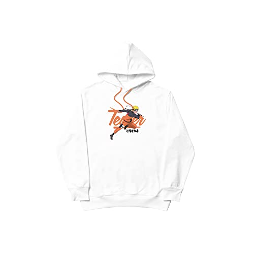 Tealer Unisex Hoodie Naruto Logo Kapuzenpullover, weiß, X-Large von Tealer